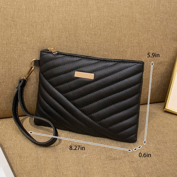 PU Striped Embroidered Trendy Casual Women's Handbag