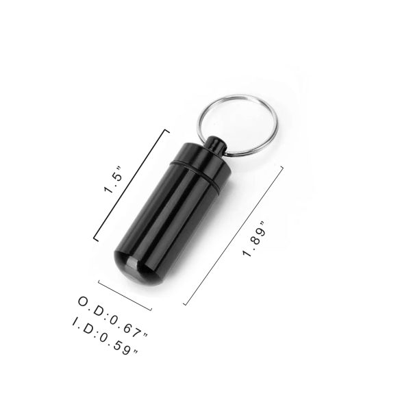 Portable Aluminum KeyChains Mini Waterproof Pill Case