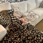 Half Flannel Leopardprint Air-conditioned Sofa Blanket