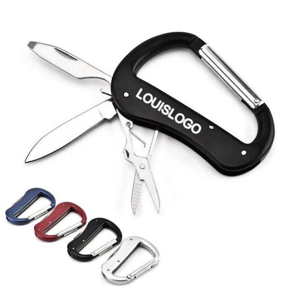 Multi-Tool Carabiner With Knife Opener and Scissors