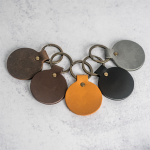 customized genuine/pu leather round key chain