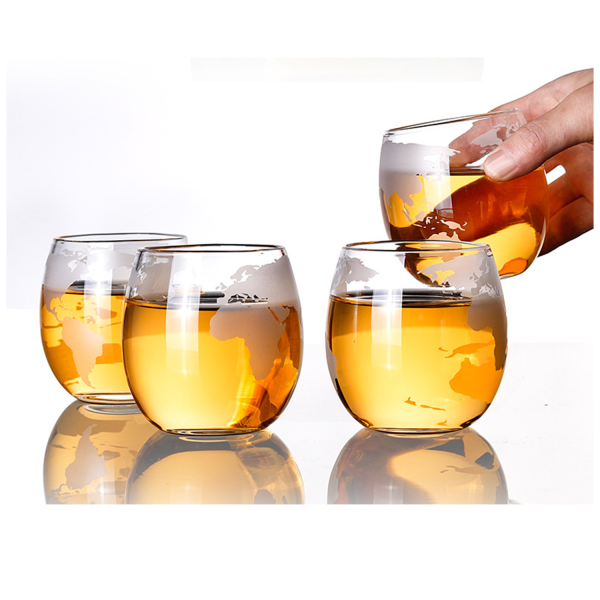 Earth Pattern Transparent Wine Glass