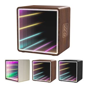 Wood Grain Mirror Light-Up Speaker