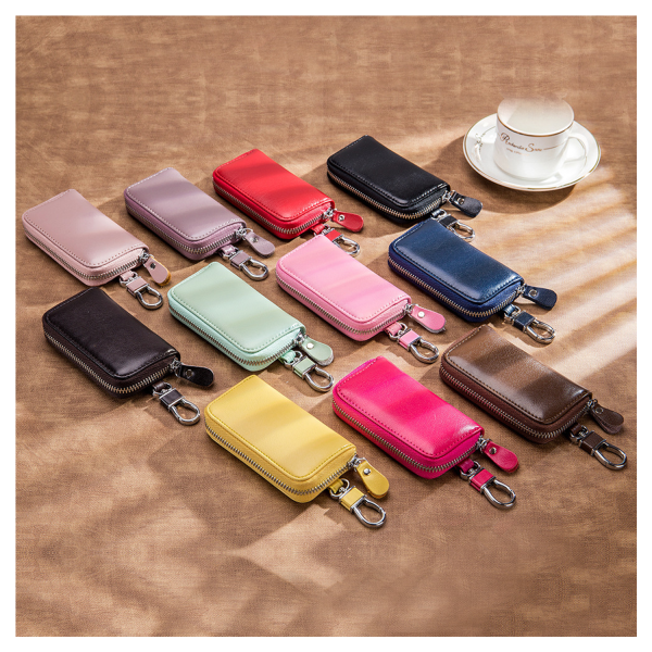 Premium Leather Car Keychain Bag