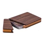 Solid wood business card holder organizing box