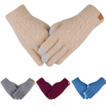 Women's Touch Screen Gloves, Warm Wool, Fleece-Lined Mittens