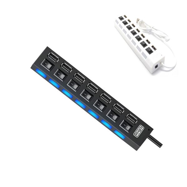 7 Ports LED USB 2.0 Adapter Hub