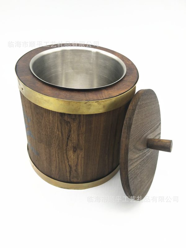 Multi-style vintage oak fresh-keeping ice bucket