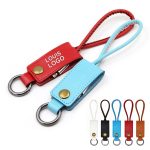 PU leather Keychain Data Charger Cable