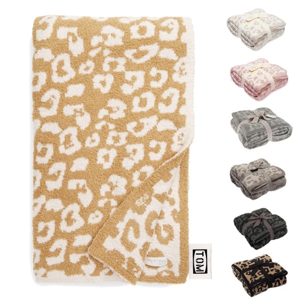 Half Flannel Leopardprint Air-conditioned Sofa Blanket