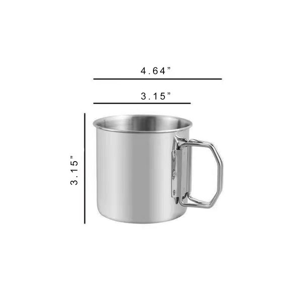 4-in-1 Folding Handle Drinkware Metal Camping Mug