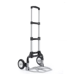 Collapsible stretch three-section portable handcart