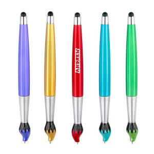 2 in 1 Flame Shaped Stylus Ballpoint Pen