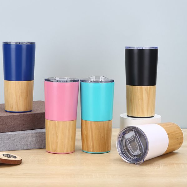 20 OZ Creative Vacuum-Sealed Bambo & Metal Shell Car Tumbler