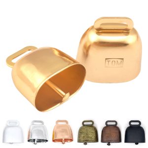 Retro Anti Loss Super Loud Pendant Gold Metal Cow Bell