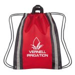 Small Nylon Reflective Sports Drawstring Backpack