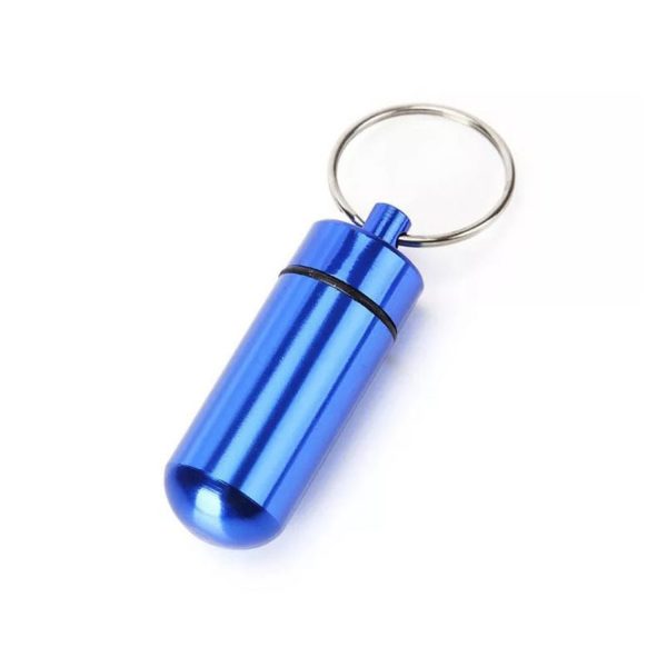 Portable Aluminum KeyChains Mini Waterproof Pill Case