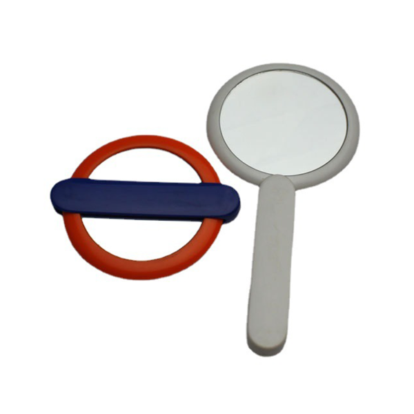 Folding handle double-sided mirror