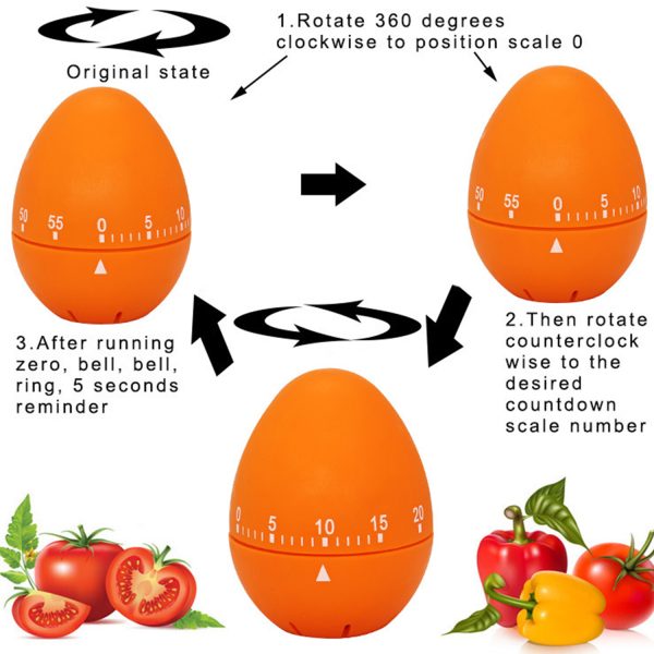 Egg Shape Mechanical Rotating Alarm Timer