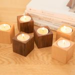 Beechwood Cube Candle Holder