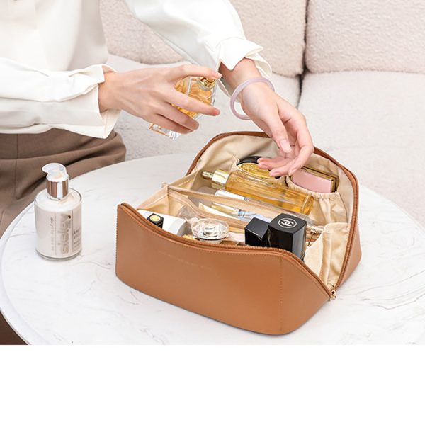 PU Leather Portable Waterproof Travel Cosmetics Storage Bag