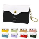 Leather Mini Wallet Card Bag w/ Keychian