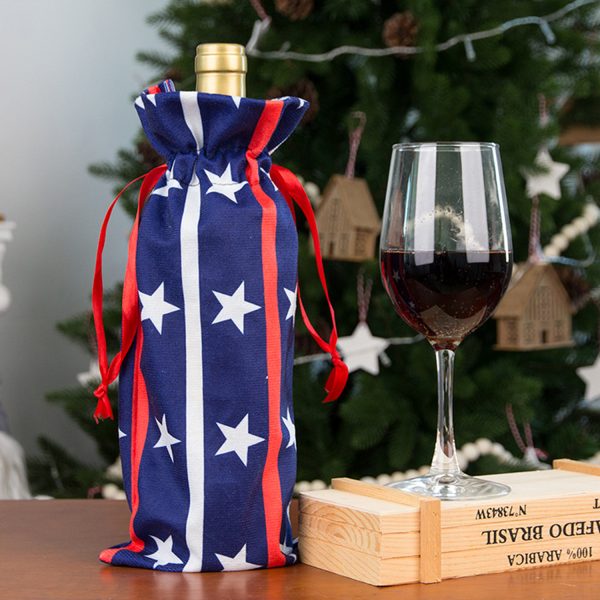 America Stars and Stripes Champagne Red Wine Bottle Cover