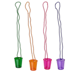 Plastic LED Shot Glass Necklace with Beads