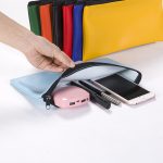 PU Leather Bill Cash Deposit Zipper Storage Bag