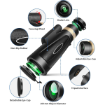 Monocular Telescope w/ Smartphone Adapter Tripod