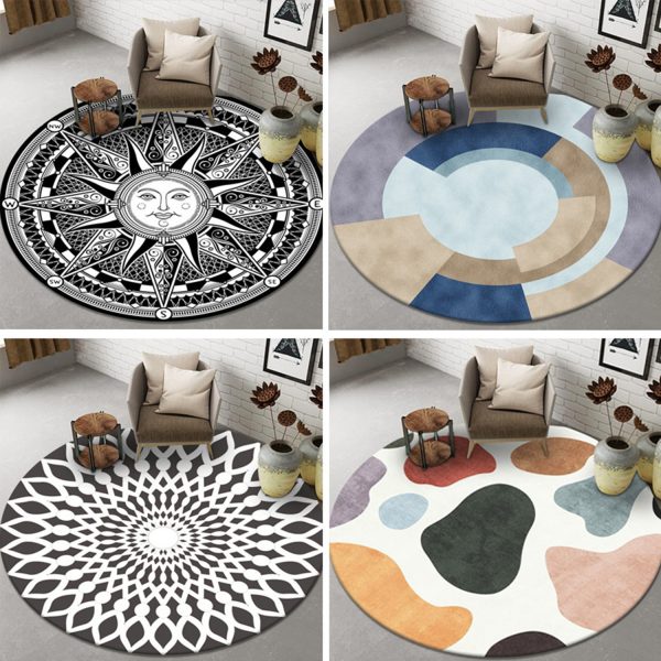 Instagram style living room circular carpet