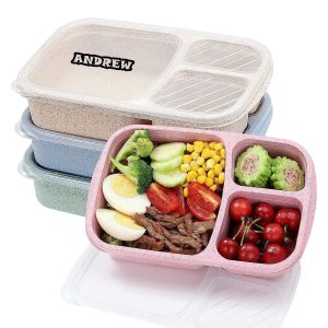 Compartment Wheat Straw lunch Box