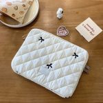 Cute Diamond Embroidered Bow Tablet Laptop Storage Bag