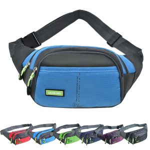 Nylon Fanny Pack With 3 Zipper Pockets