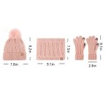 Winter Children's Warm Knitted Hat Scarf Gloves 3-Piece Set