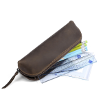 Genuine leather zipper storage bag