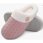 Non-slip outdoor home memory cotton warm plush slippers