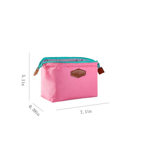 Portable Business Travel Double Zipper Cotton Cosmetic Bags