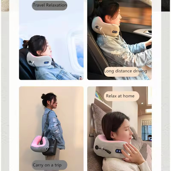 Portable U-shaped massage pillow