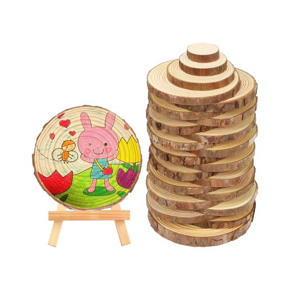 4-4.7 Inch DIY Kids Arts Round Wood Coaster