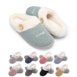 Non-slip outdoor home memory cotton warm plush slippers