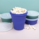 Food grade foldable silicone popcorn bucket