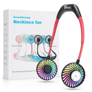 Dual Breeze Hands-Free Neck Fan with Mood Light And Aramis