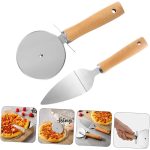 Rolling Stainless Steel Pizza Cutter and Spatula Set of 2