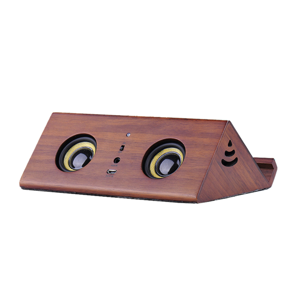 Creative Solid Wood Speaker Wireless Phone Stand