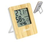 Bamboo Table Digital Clock W/ Weather Station