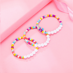 Colored Acrylic Round Bead English Letter Bracelet