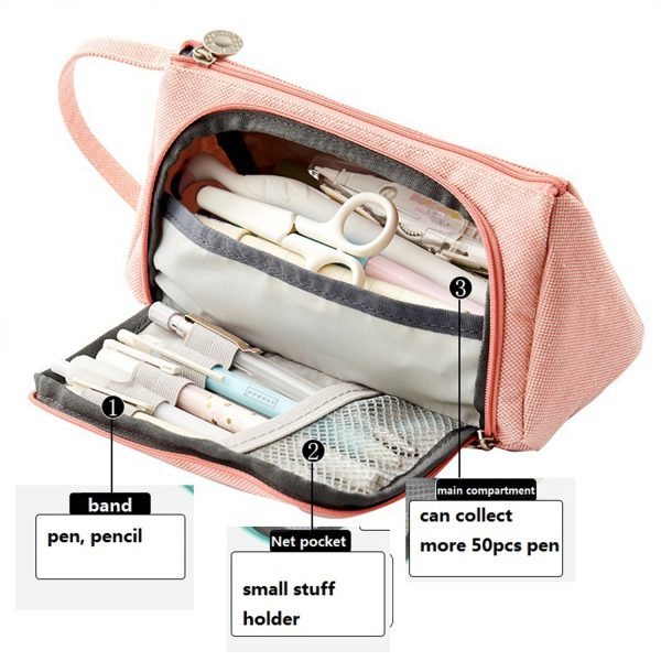 Multi functional large capacity minimalist stationery bag