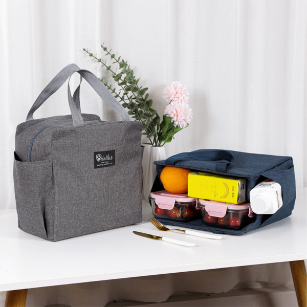 Portable Lunch Cooler Bag w/ Side Pockets