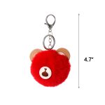 Fuzzy Bear Charm Keychain